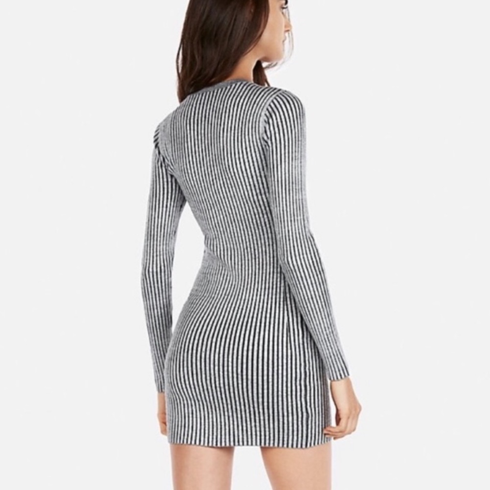 Express Striped Long Sleeve Sweater Dress - Picture 5 of 8